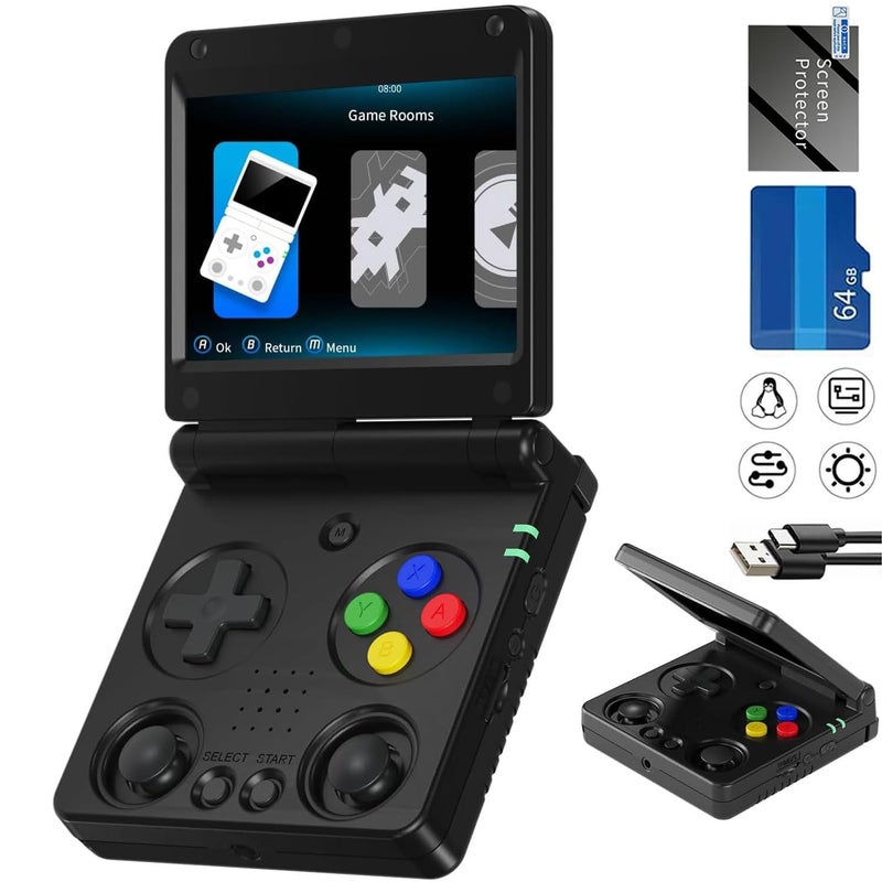Aivuidbs Flip Retro Handheld Game Console Retro Gaming Console with 64G Preloaded 5532 Games,3300 mAh Battey, Portable Clamshell Games Consoles Supports 5G WiFi Bluetooth HDMI 30+ Simulators - Image 1